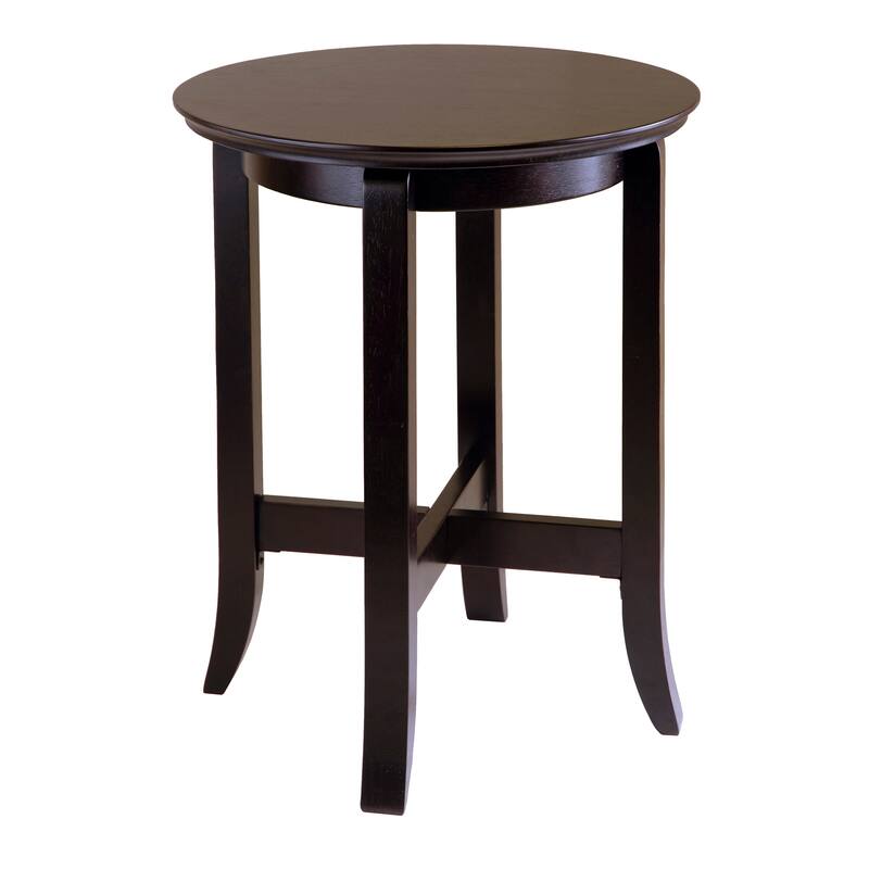 Toby Round Accent End Table, Espresso - 18.03 x 18.03 x 21.97 inches