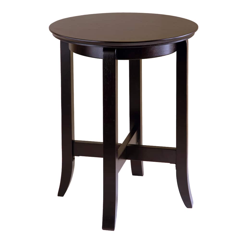 Toby Round Accent End Table, Espresso - 18.03 x 18.03 x 21.97 inches