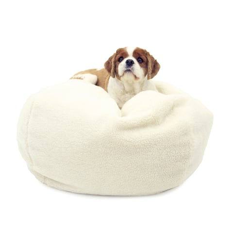 Sherpa Puff Ball Dog Bed
