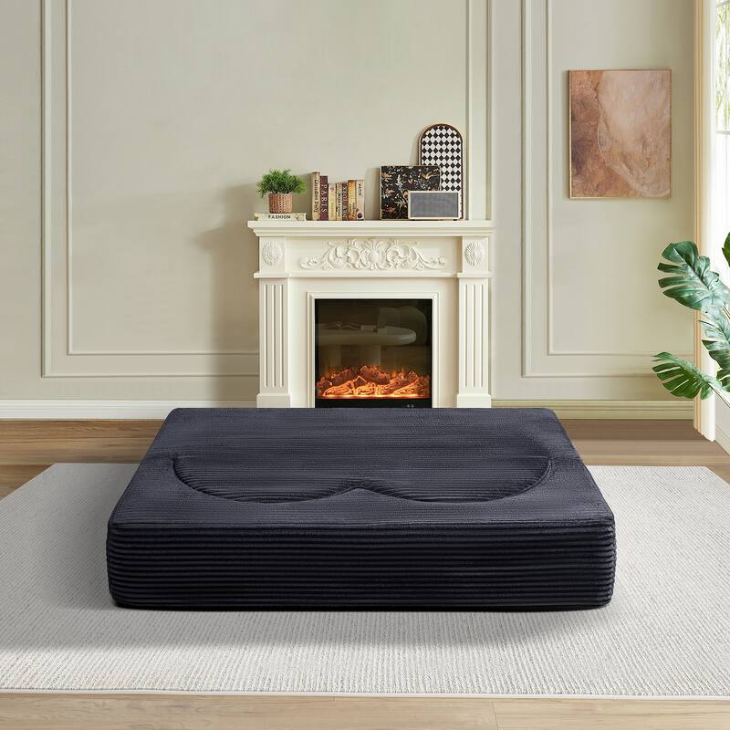 GDFStudio - Corduroy 2-Seater 79" Folding Floor-to-Ceiling Sofa Bed