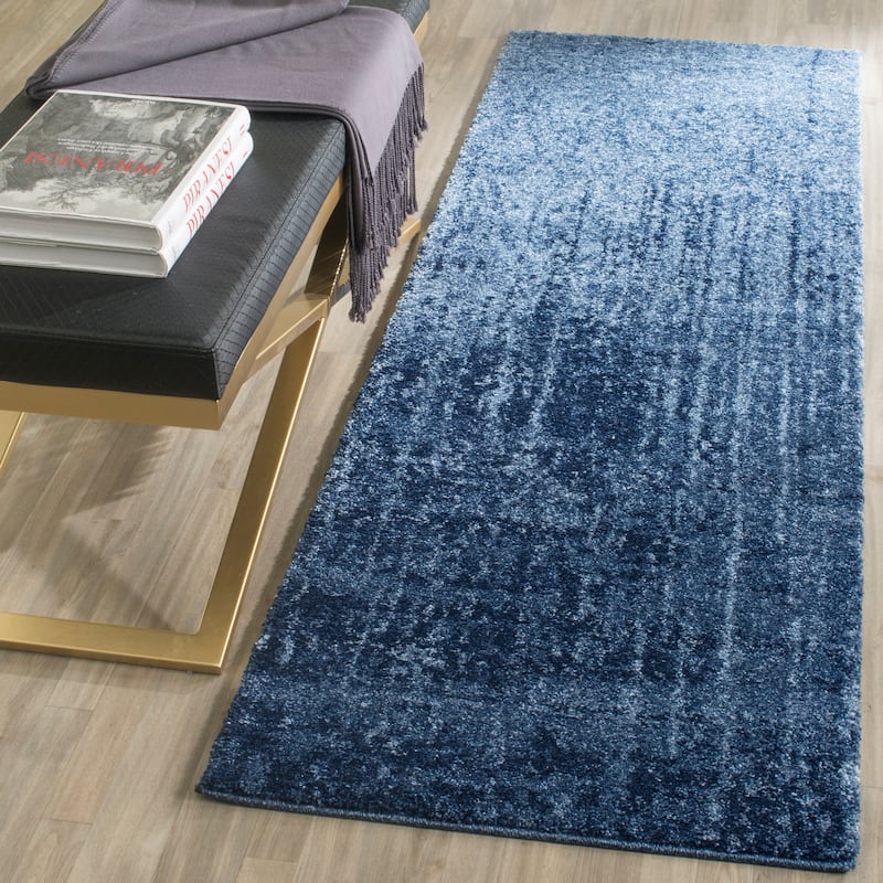 SAFAVIEH Retro Klazina Modern Abstract Rug - 2'3" x 9' Runner - Light Blue/Blue