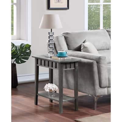 End Table with Shelf Stylish Modern Two-Tier Storage with Diamond Shape Design Solid Wood Legs Living Room Accent Table - 12