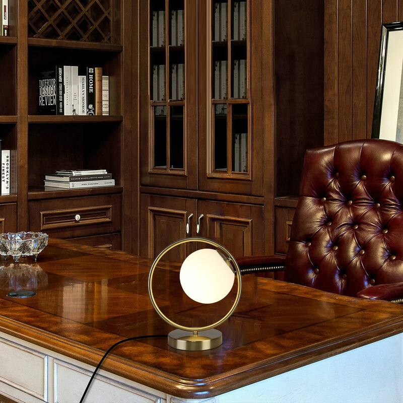 1-Light Gold Table Lamp Desk Lamp Cute Plug in Lamp - 11.8inch