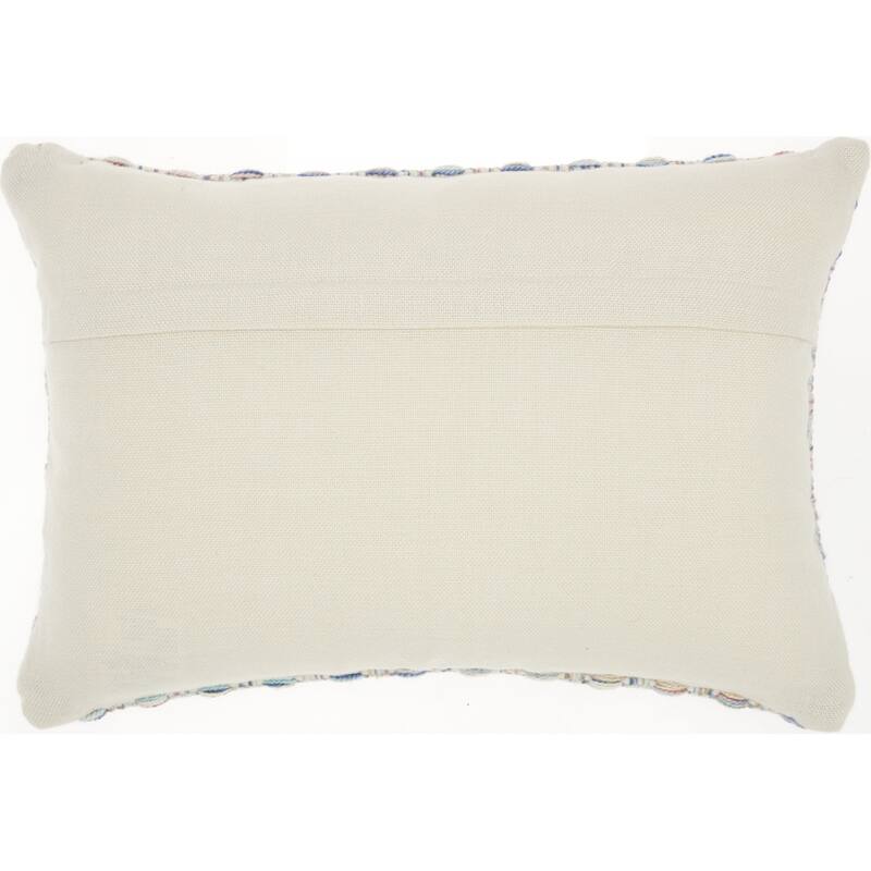 HomeRoots 14" X 20" Blue and Off White Woven Indoor Outdoor Throw Pillow With Texture