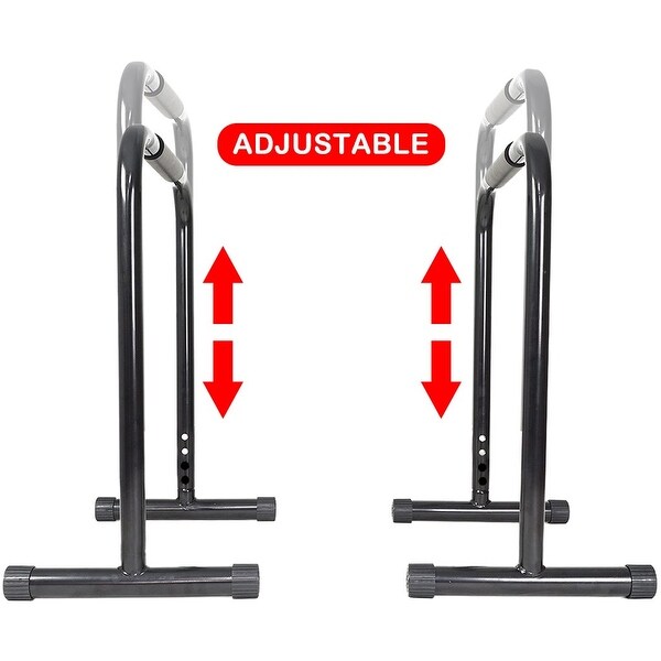 Dip Station Body Press Bar With Adjustable Length And Foam Grips