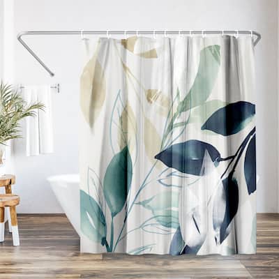 Americanflat 71x74 Green Sleeves Shower Curtain - 100% Polyester Shower Curtain