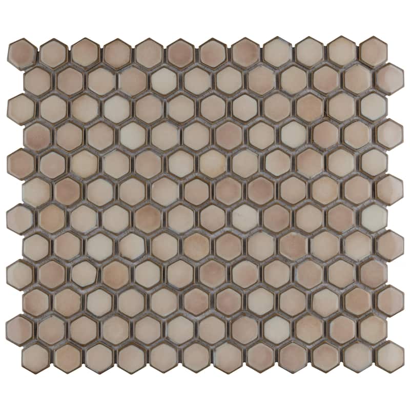 Merola Tile Hudson 1" Hex Truffle 11-7/8" x 13-1/4" Porcelain Floor and Wall Tile