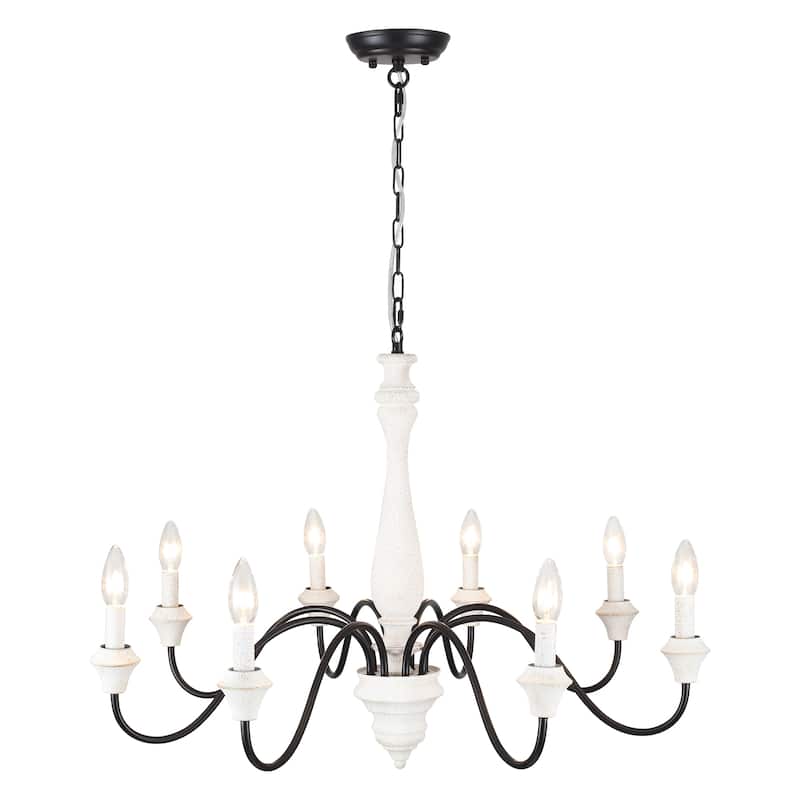 8-Light Vintage Candlestick Hanging Chandelier Lighting for Kitchen Island