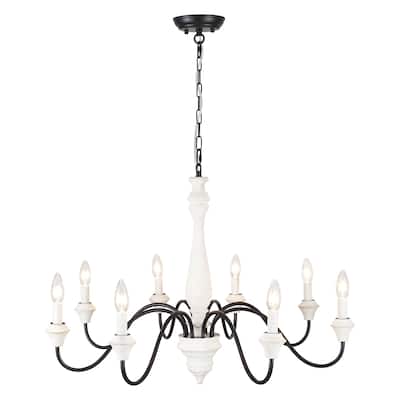 8-Light Vintage Candlestick Hanging Chandelier Lighting for Kitchen Island