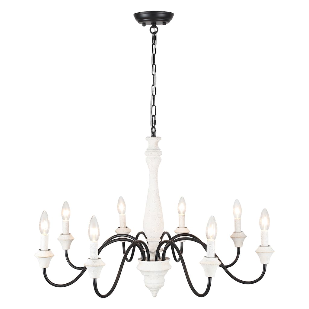 8-Light Vintage Candlestick Hanging Chandelier Lighting for Kitchen Island