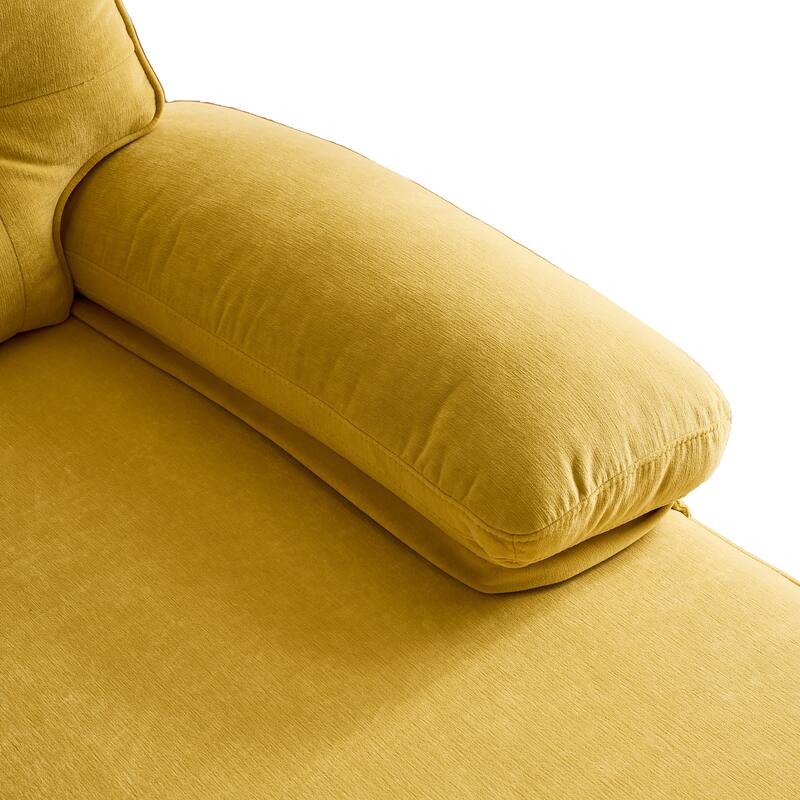 Modern Velvet L-Shaped Sectional Sofa with Metal Legs and Wide Backrest for Living Room Bedroom