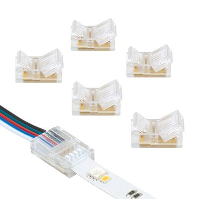 Armacost Lighting 5 Pin LED Strip Light RGBW Wire to Tape Connector - 6 Pack