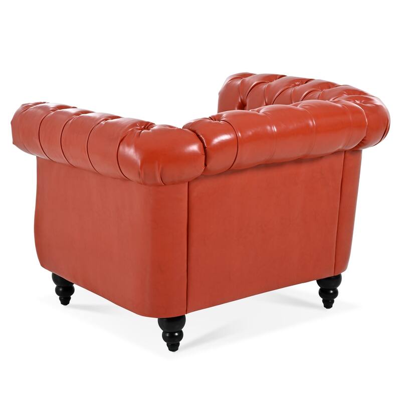1-Seater Sofa with Soft PU Leather, Pocket Springs, Birch Legs for Living Room