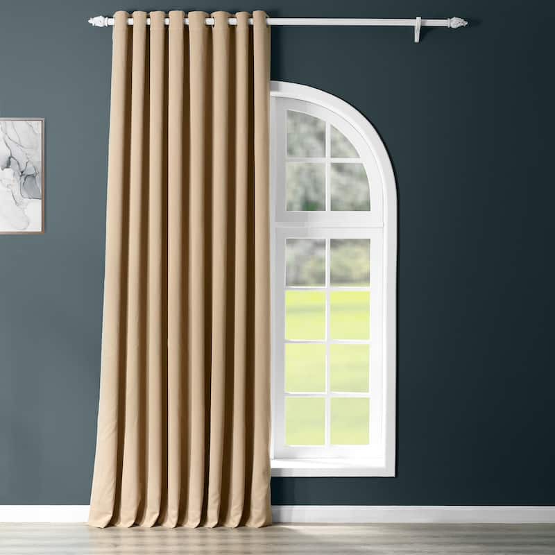 Exclusive Fabrics Extra Wide Room Darkening Grommet Curtain 120 Inch (1 Panel) - Biscotti