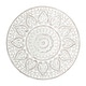 preview thumbnail 2 of 11, Wooden Handmade Intricately Carved Floral Wall Decor with Mandala Design - Brown or White