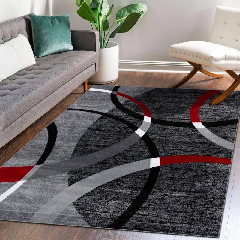 Luxe Weavers Gray Modern Geometric Area Rug - 5' x 7' - 5' x 7' - Grey