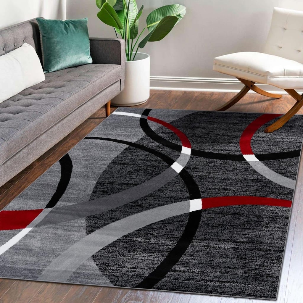 Luxe Weavers Gray Modern Geometric Area Rug - 8' x 11'