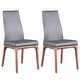 preview thumbnail 1 of 35, Somette Modern Contour Back Side Chair with Wood Base, Set of 2 Grey/Walnut