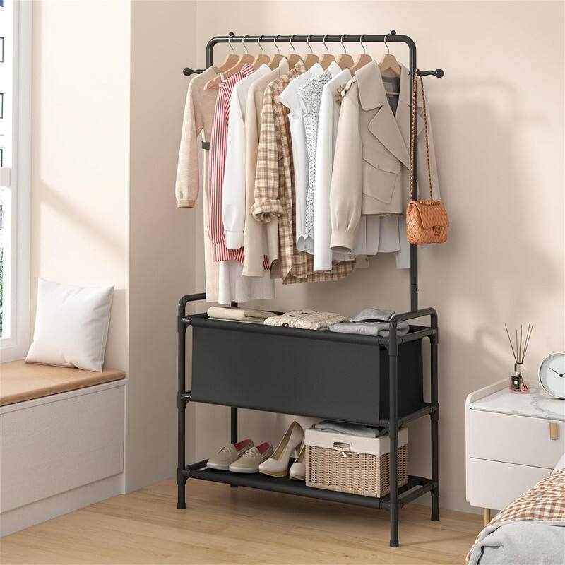 Clothing Rack with Storage Bag - 12.2"D x 33.46"W x 68.11"H