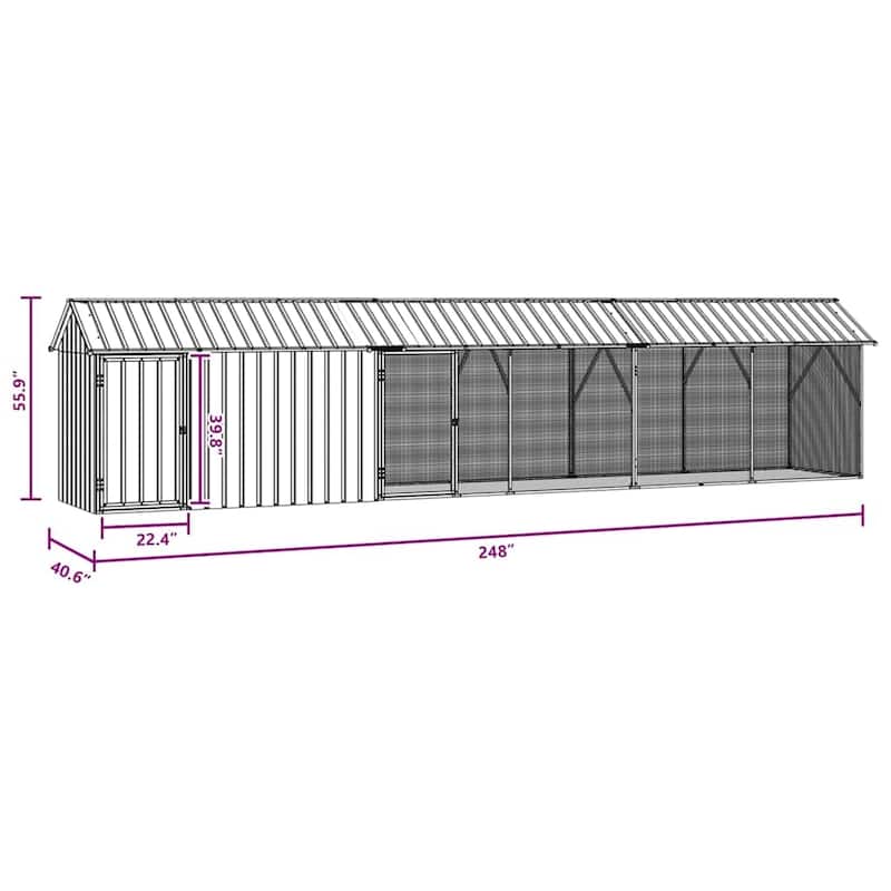 vidaXL Bird Cage Anthracite Galvanized steel