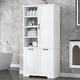 preview thumbnail 43 of 75, GDFStudio - Elijah Tall Bathroom Cabinet with Tilt-Out Laundry Hampers and Adjustable Shelves
