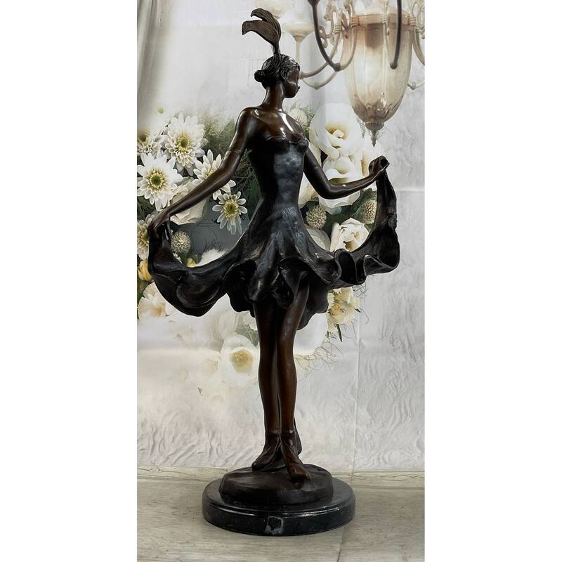 Tall Clic Dancer Signed Chiparus Bronze Figurine Statue Sculpture Figure Nr
