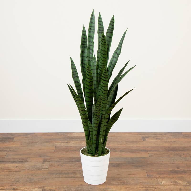 Artificial Sansevieria Potted Plant - 4' - Green