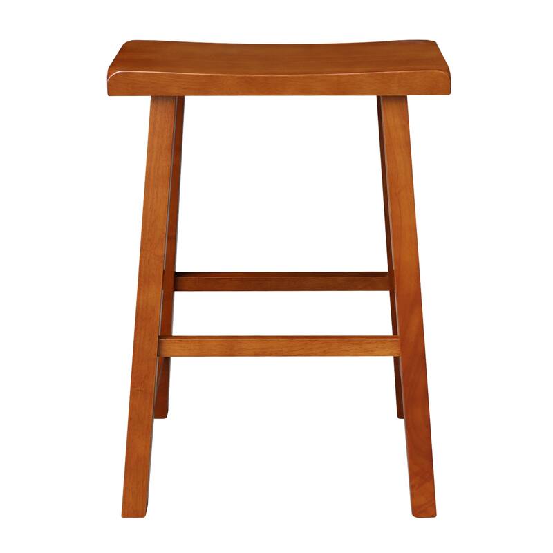 International Concepts Solid Wood Saddle Seat Dining Stool