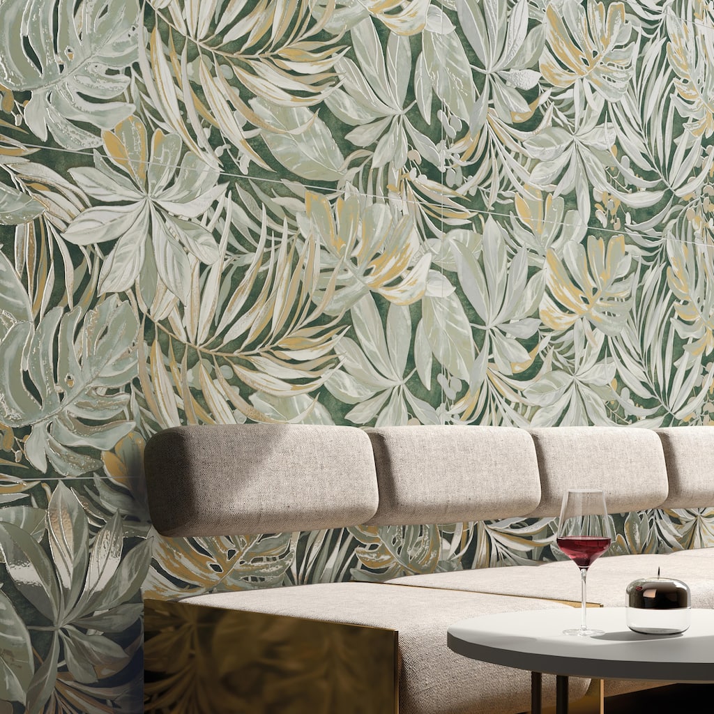 Merola Tile Parete Tropici Green 23-1/2" x 47" Porcelain Floor and Wall Tile