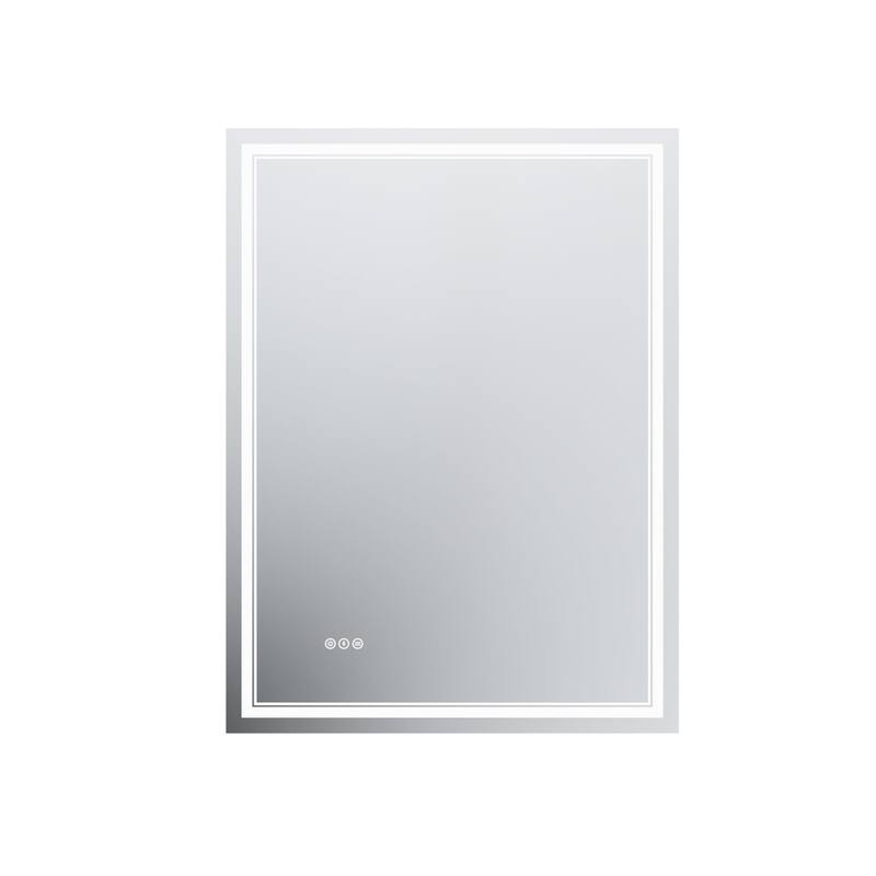 Rectangle Frameless Anti-Fog Wall Mounted LED Light Bathroom Vanity Mirror