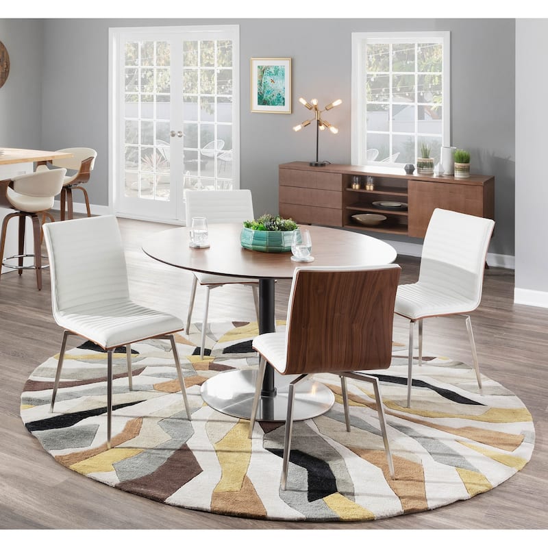 Mason Stainless Steel Wood Swivel Chair (Set of 2)