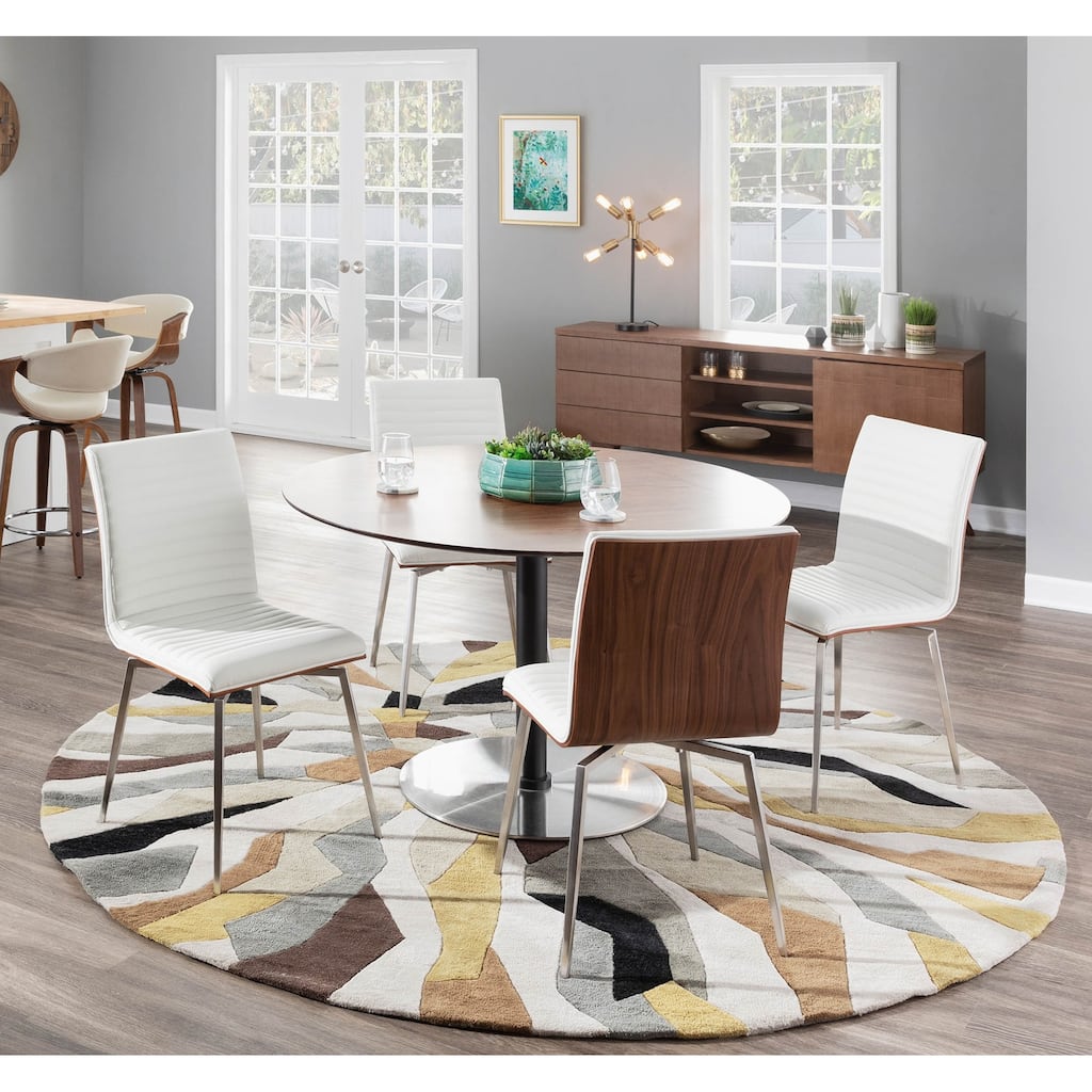 Mason Stainless Steel Wood Swivel Chair (Set of 2)