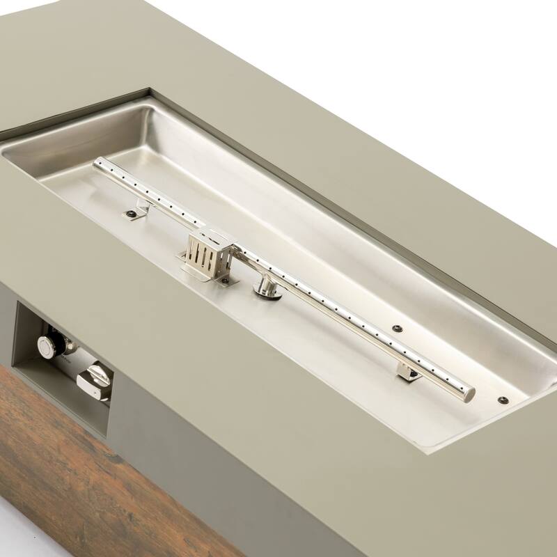 48'' Outdoor 50,000 BTU Iron Propane Fire Pit Table with Burner Lid