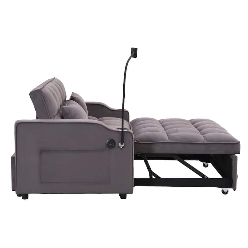 Sofa Bed with Trundle Charcoal Grey