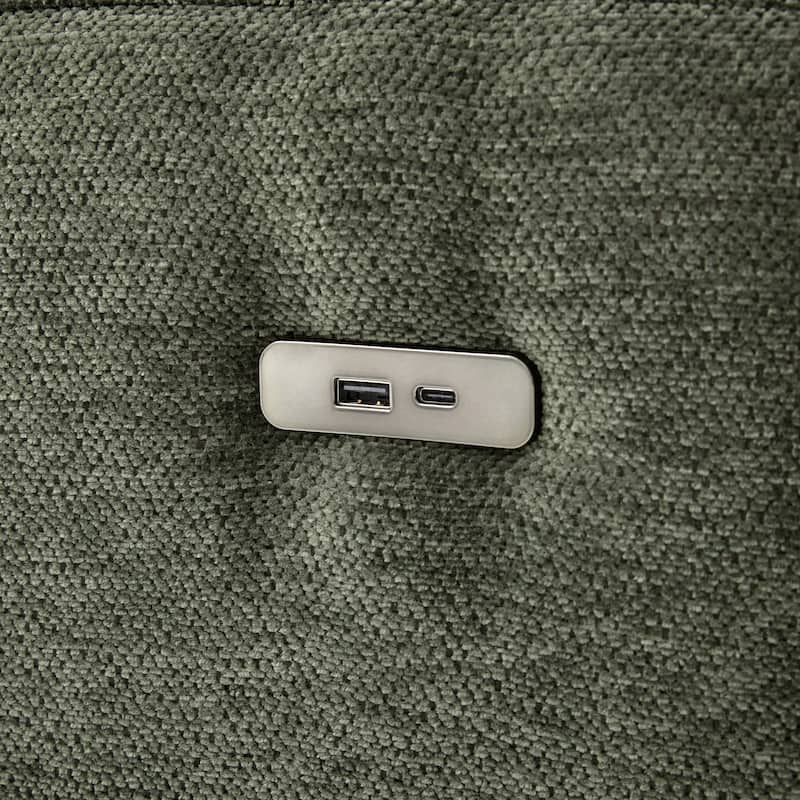 85.4" Modular Sectional Sofa with Movable Ottoman, USB Ports and Phone Holder, Chenille U-Shape Couch for Living Room