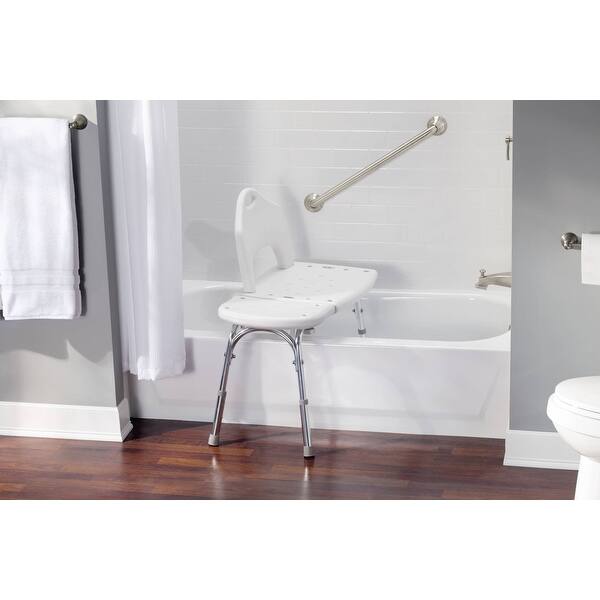 Shop Moen Dn7065 Adjustable Transfer Bench With Seat Back From The