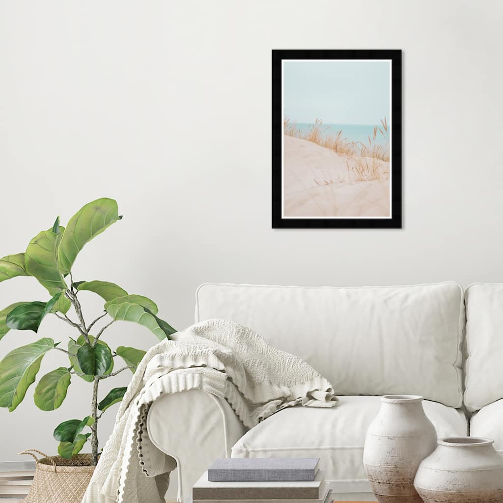 Wynwood Studio Prints Nature and Landscape All Calm Beach Blue and Light Brown Nautical & Coastal Wall Art Canvas Print