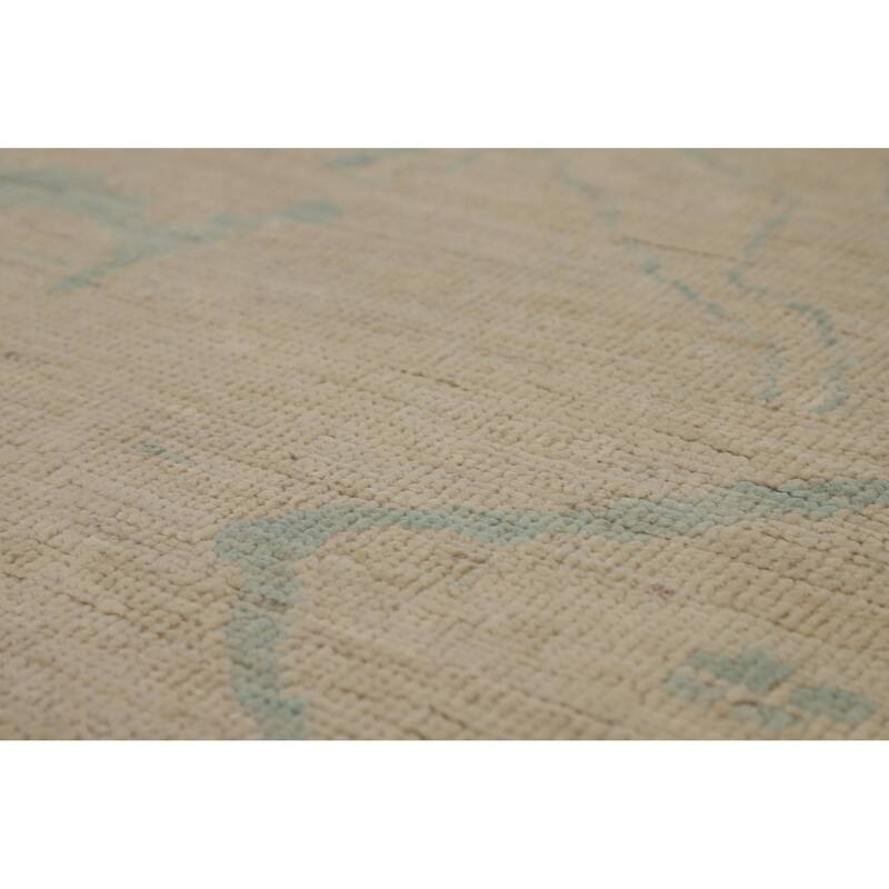 Vegetable Dye Oushak Turkish Area Rug Bedroom Handmade Wool Carpet - 8'4"x 9'10"