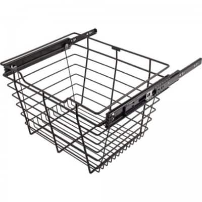 Hardware Resources 11" Tall Pull Out Wire Basket with Full Extension