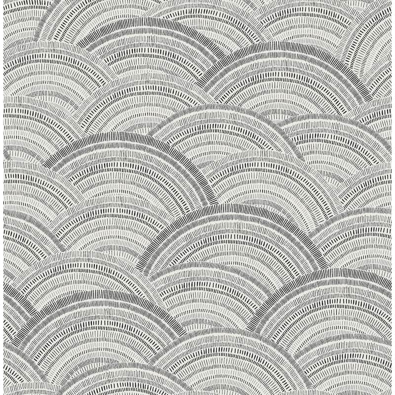 A-Street Prints Encircle Black Geometric Wallpaper