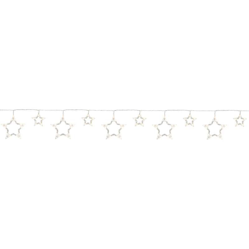 10 Count Clear LED Twinkle Star Icicle Lights 10.25ft White Wire