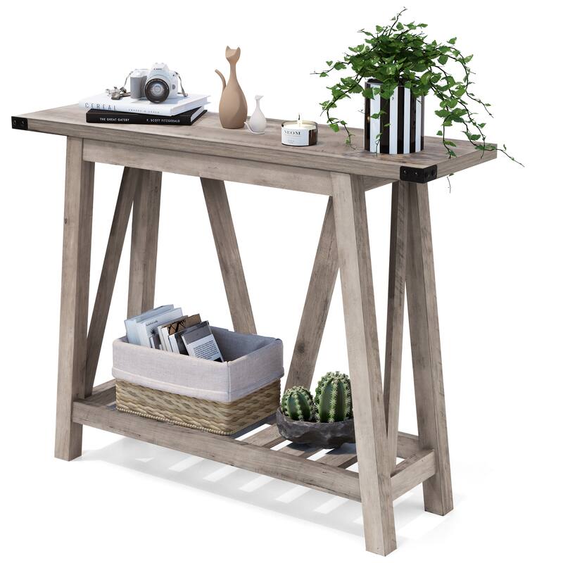VredHom Console Table Sofa Table Entryway Table with Storage Shelf