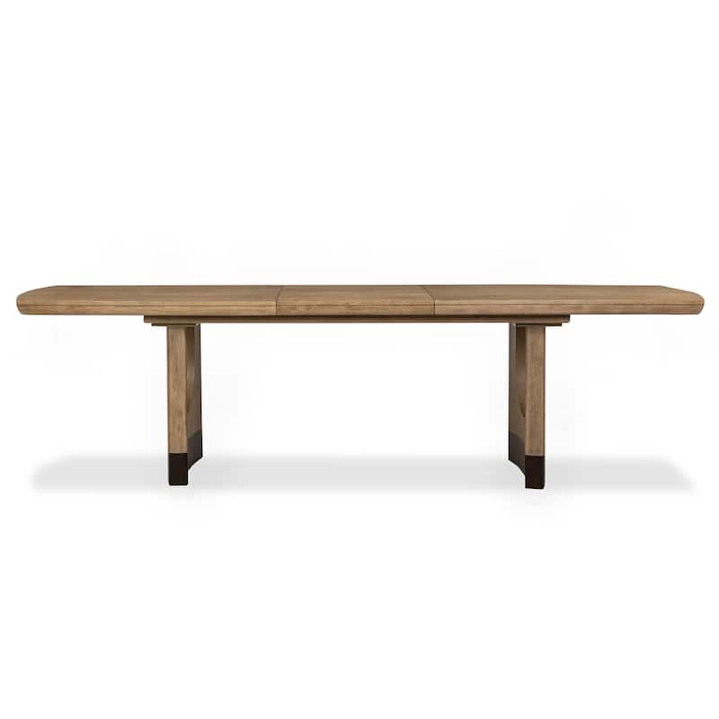 Magnussen Home Tristan Swiss Coffee Extendable Trestle Dining Table - 40''W x 84''D x 30''H