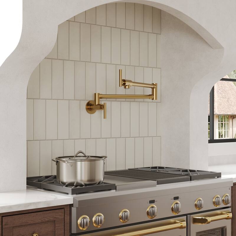 GRANDJOY Single Handle Pull Down Kitchen Faucet with Spot Resistant Finish - Brushed Gold