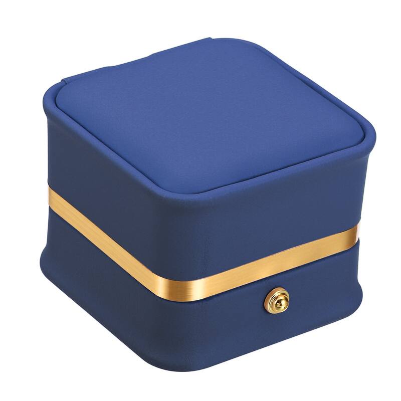 Velvet Ring Box, Single Slot Wedding Ring Box Jewelry Holder Style 2