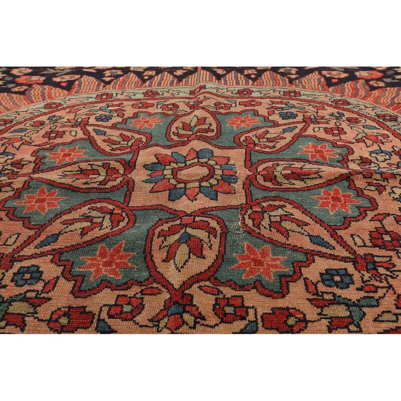 Hand Knotted Antique Midnight Blue Persian Wool Traditional Area Rug - 4' 11'' x 6' 9''