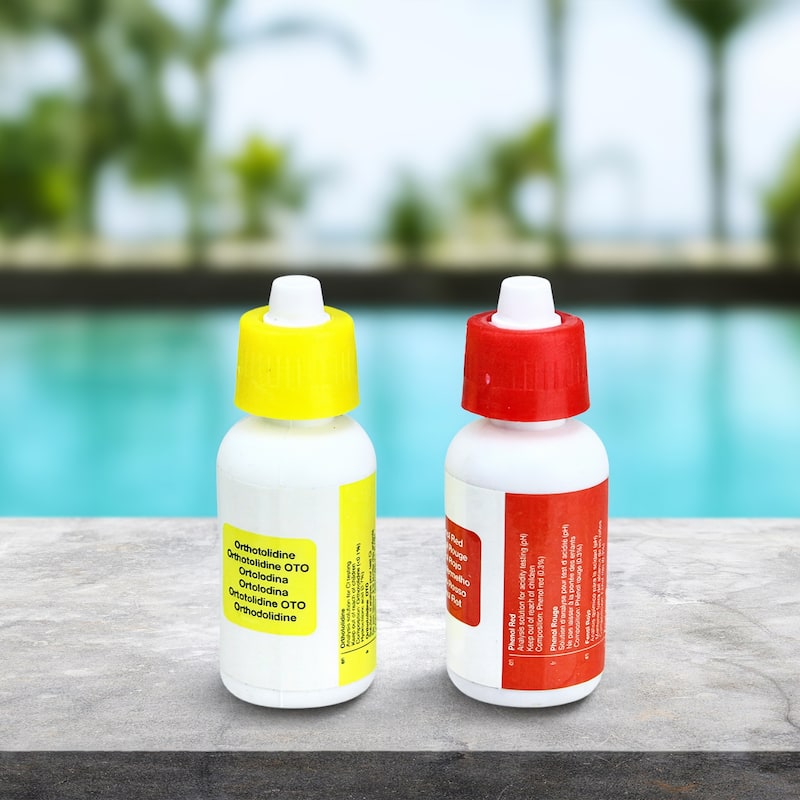 Set of 2 Test Kit Refill Bottles for Swimming Pools