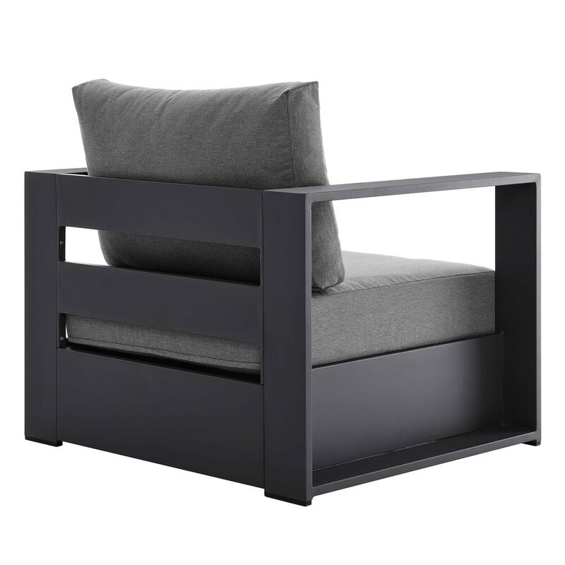 Tahoe Outdoor Patio Powder-Coated Aluminum Armchair - Gray Charcoal