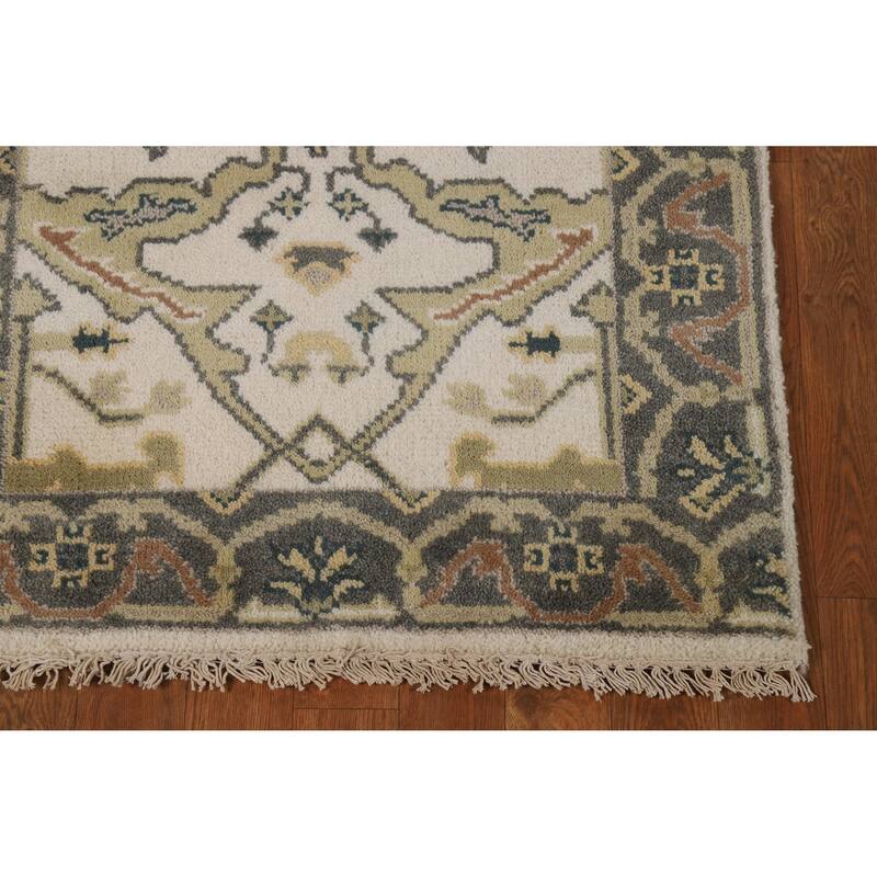 Ivory Oushak Oriental Runner Rug Handmade Wool Carpet - 2'7"x 7'11"