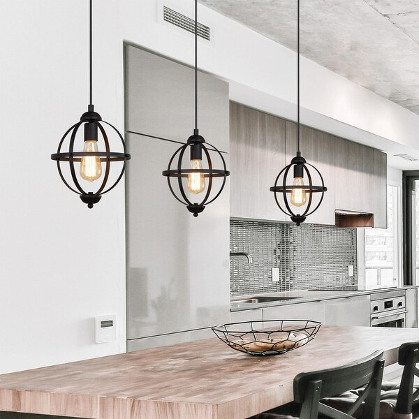 Modern Farmhouse 1 light Black Globe Pendant Ceiling Lights for Dining Room D9.5 x H72 Bed Bath Beyond 33748332